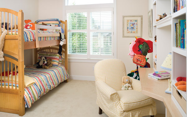 children's bedroom with bunk beds