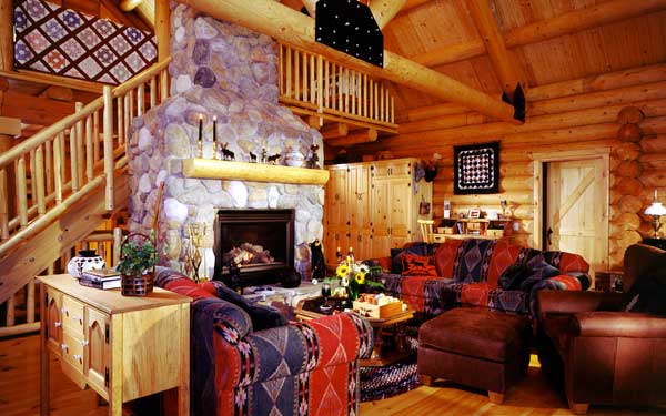 cozy rustic family room