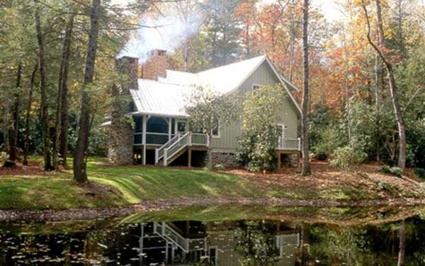inviting cabin in the woods