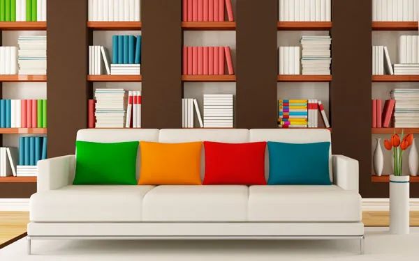 color coordinated books in bookcase color coordinated books in bookcase